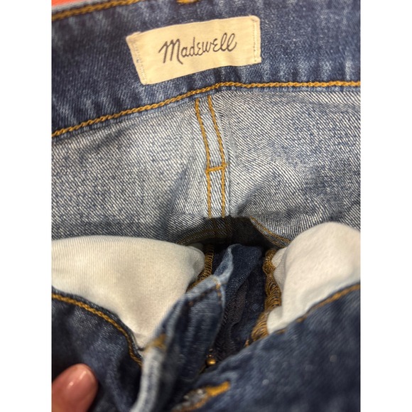 Madewell High-Rise Denim Shorts Distressed Frayed Hem Blue Size 22W - Picture 4 of 5